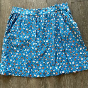 LOFT A-Line Blue Floral Skirt